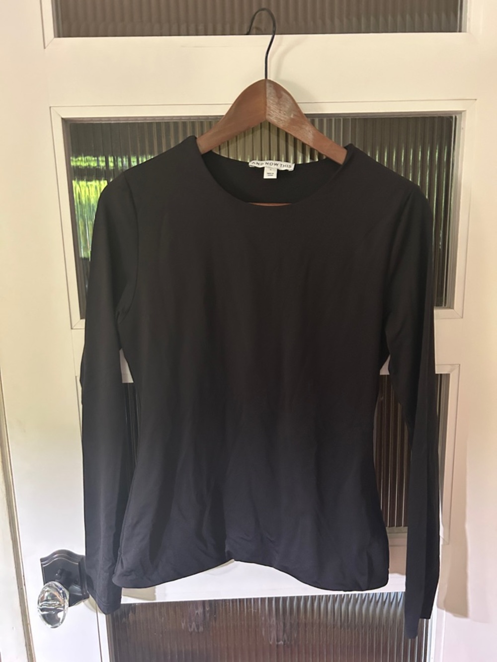 And Now This Black Long Sleeve Crew Neck Top
